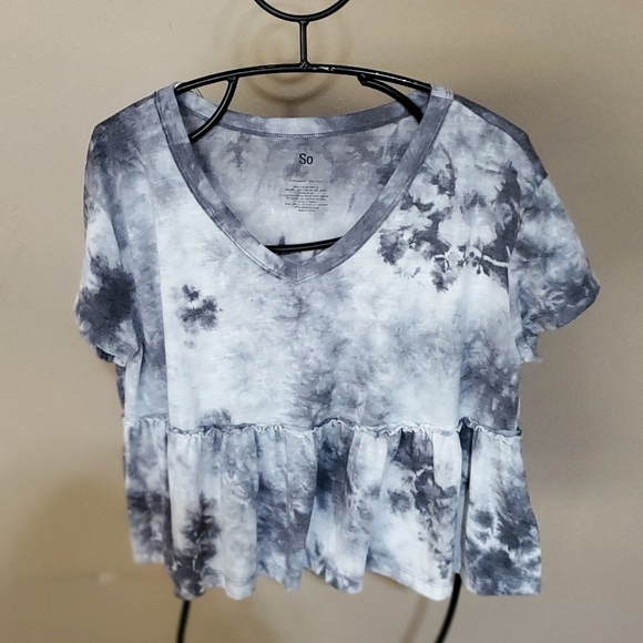 SO Tops - So Tye Dyed Baby‎ Doll Short Sleeve Sz L Top